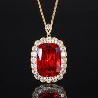 Gold orange-rotes Pendant mit Chopin-Kette
