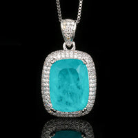Paraiba Blau Anhänger mit Box Kette