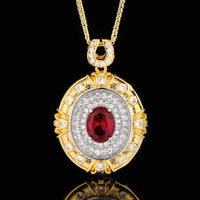 Ruby Anhänger mit Chopin Kette
