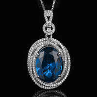 Weißgoldene blaue Spinell-Hängematte mit Chopard-Kette
