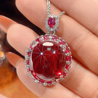 Roter Rubin Anhänger mit Chopard Kette