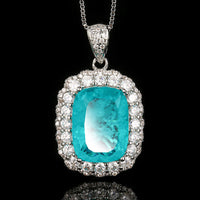 Paraiba Blau Anhänger mit Box Kette