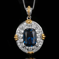 Blauer Spinell Anhänger mit Box-Kette